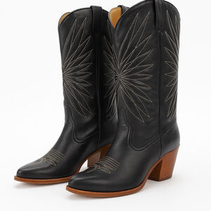 Vtg 90s Dingo Black Leather Cowboy Boots Sz 9 Narrow A Toe Plate Western Biker